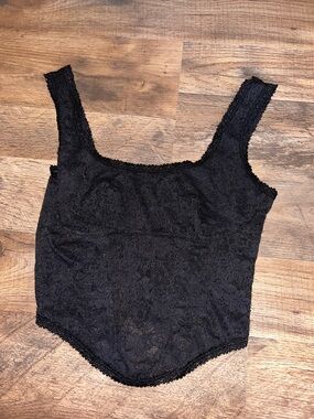 Black Lace Top Sleeveless Floral Women’s Size Small PINK By Victoria’s Secret